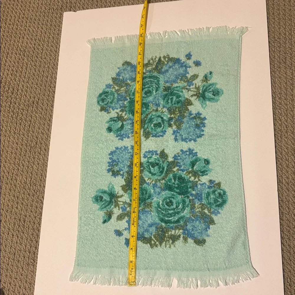 Sears All Cotton Made in USA Floral Hand Towels Set of Two